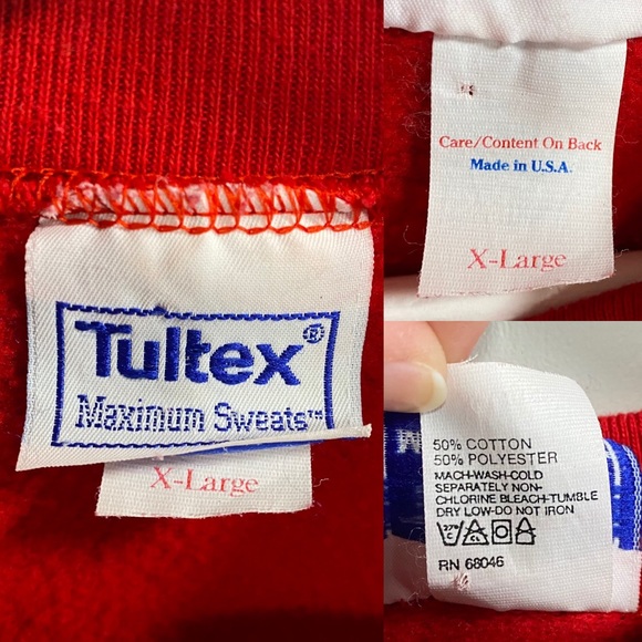 Vintage 80s Cat Christmas Red Crew Neck Sweatshirt - Picture 12 of 12